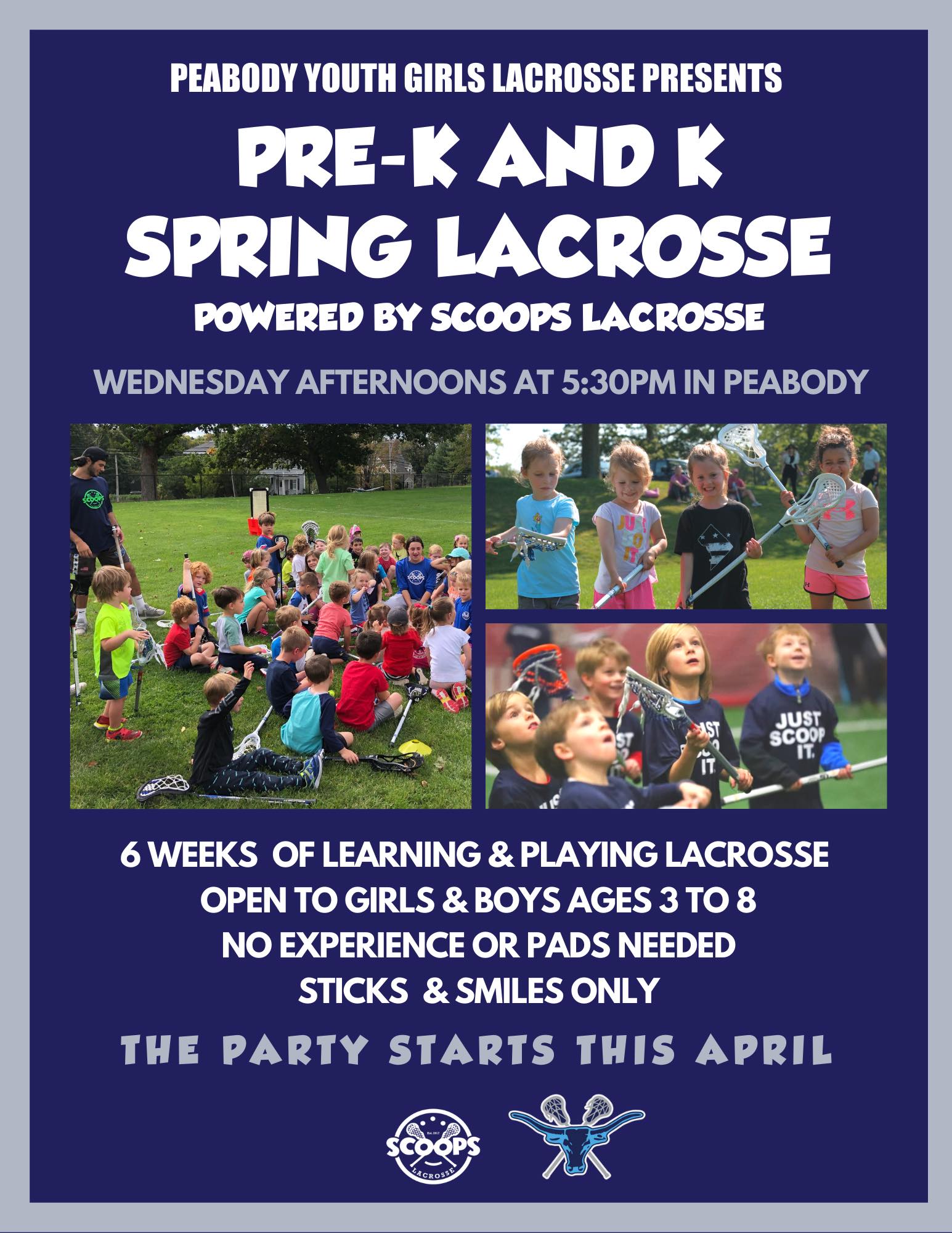Pre K & K Peabody Spring Scoops Lacrosse Registration